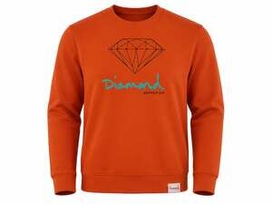 Diamond Supply Co. Orange Crewneck Sweatshirt with Diamond Logo